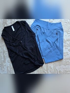 BUNDLE ATHLETA SM Henley Blk Long Sleeve With SM VENICE MOTO baby Blue Jogger
